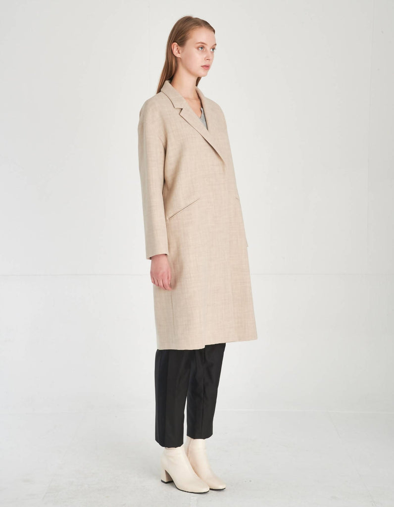 Minimalist Design Loose Fit Wool Coat