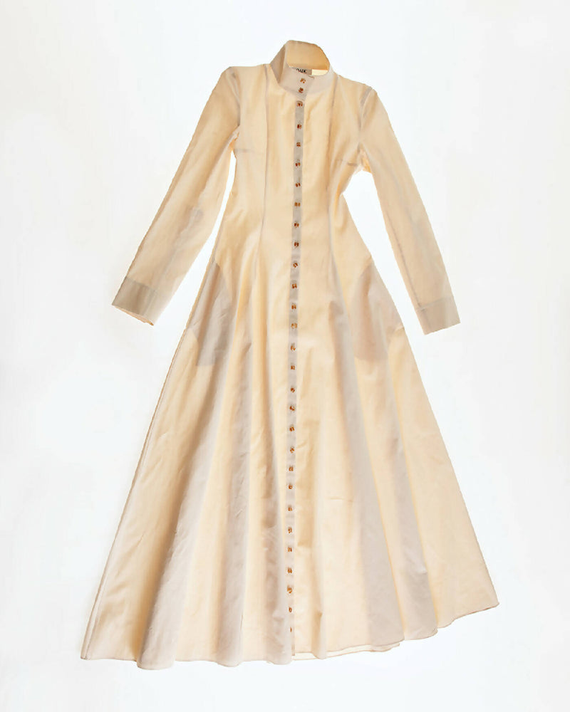 004-02 Button cream jacket-dress