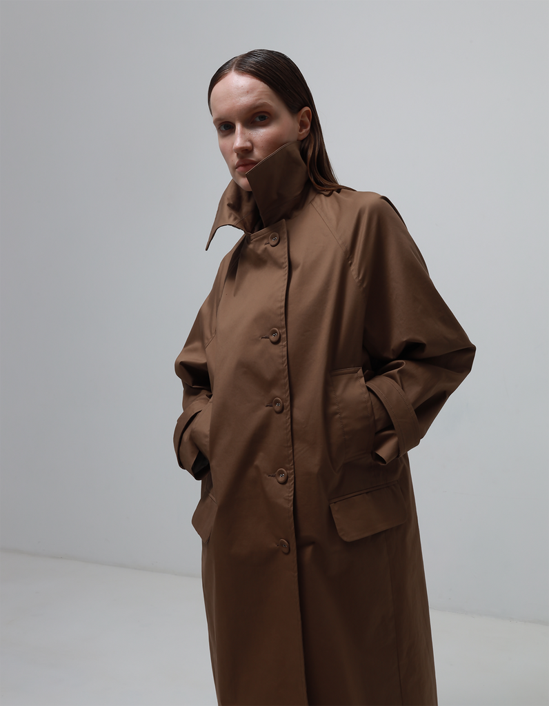 Brown trench coat