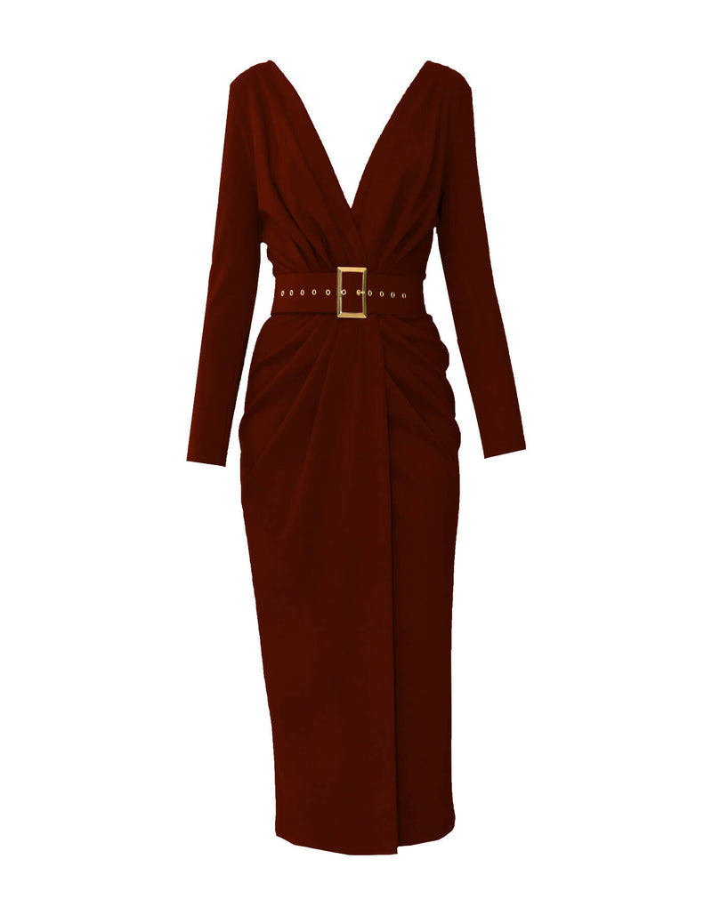 STING DRESS CINNAMON BROWN