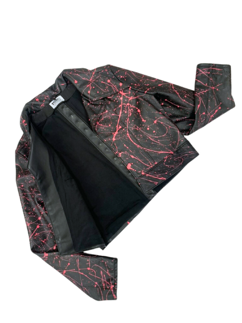 Pink Splatter Leather Jacket