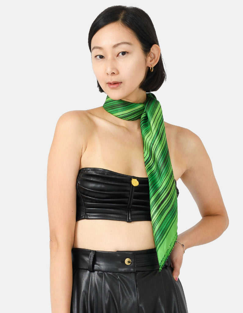 Green-Striped-Silk-Twill-Scarf-Kargede-Designer-Scarf-Neck-Tie-Thin