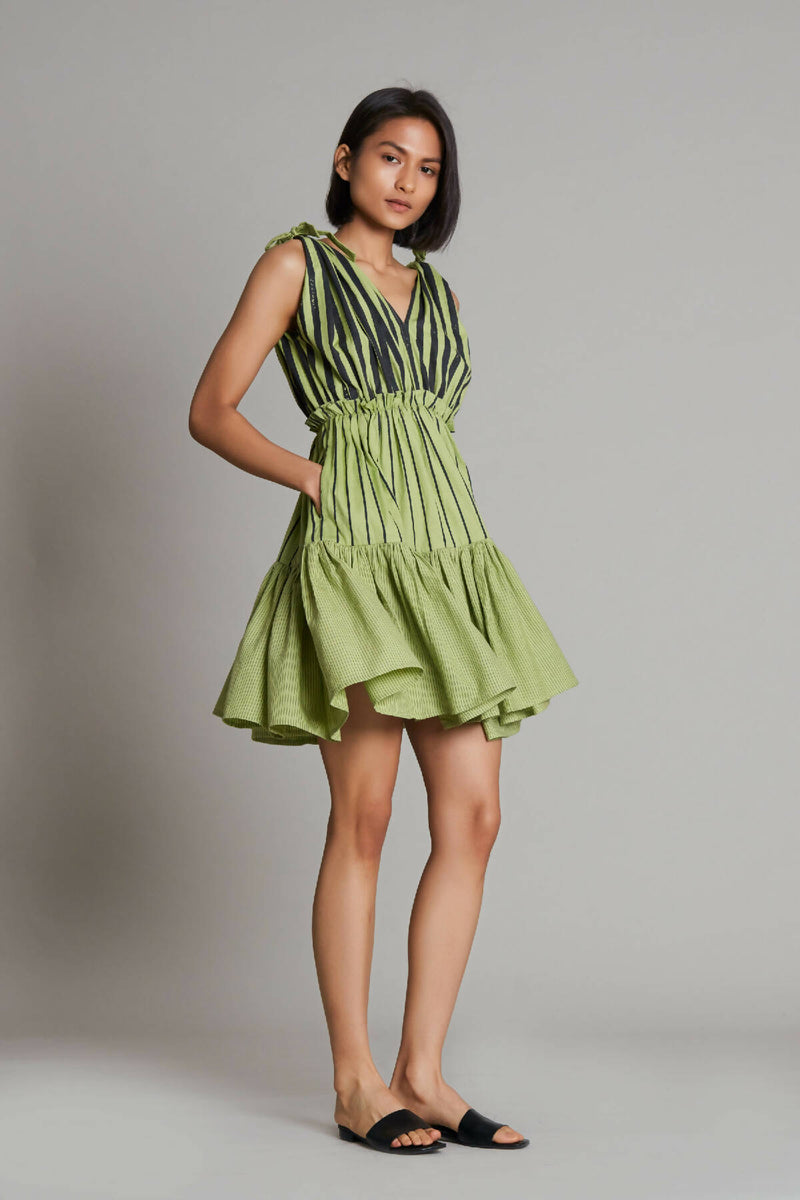 Lakeerein Green Frill Dress