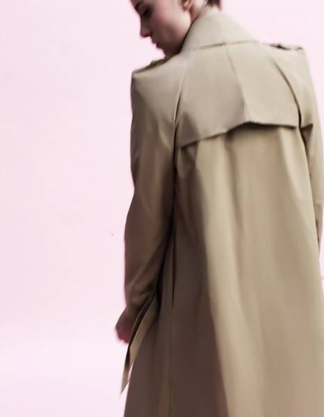 Origami Water Repellent Cotton Trench Coat / Khaki