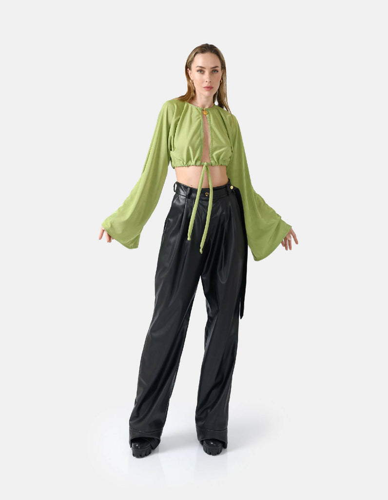 Serenity Cropped Cardigan Green