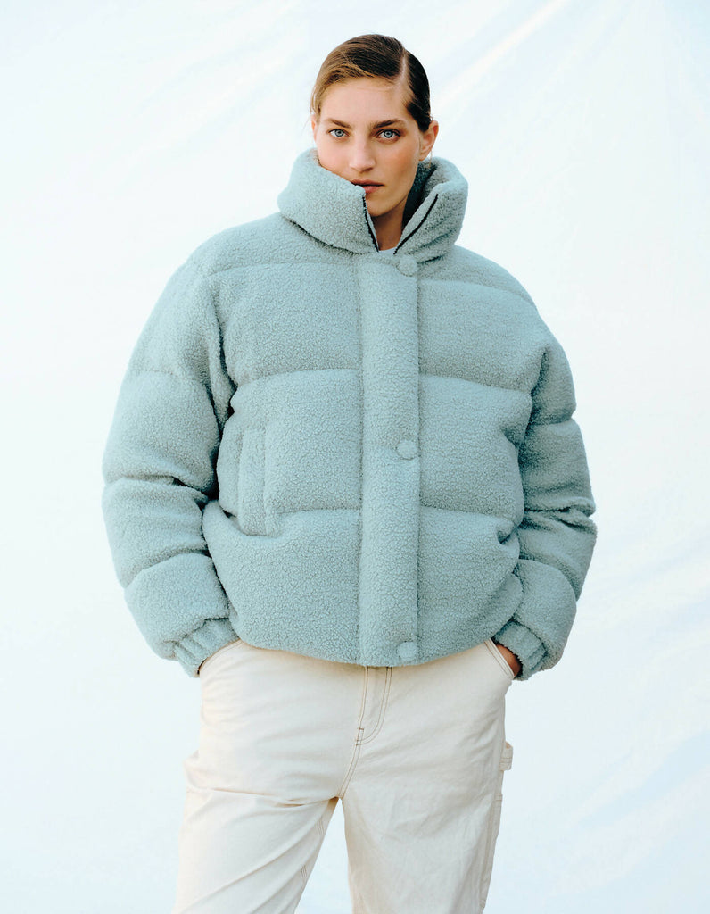 Down puffer “Teddy” mono blue