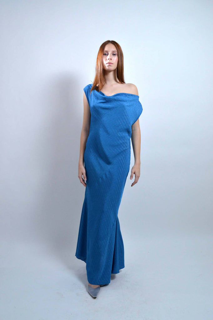 Mermaid dress with metallic lurex thread