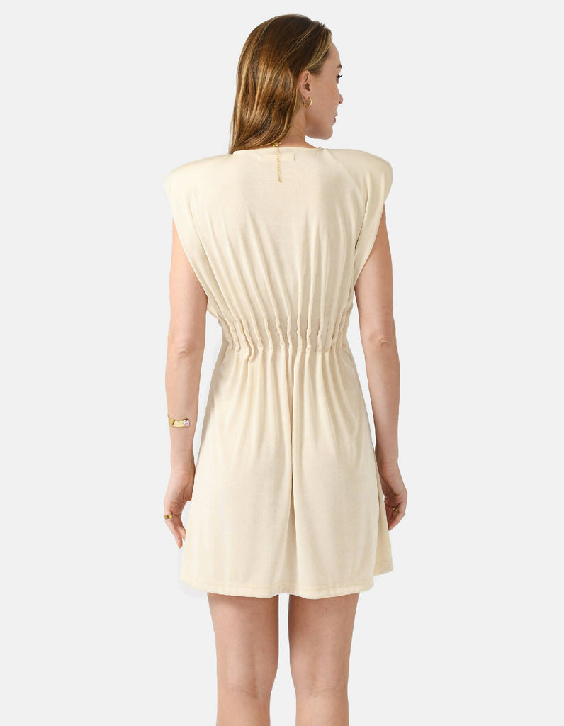 Evenfall Silky Mini Dress Beige