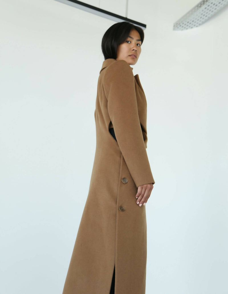 Xenia Long Beige Cashmere Coat