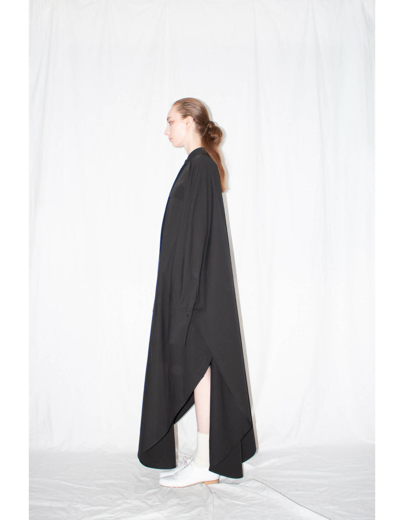 Black Elongated Cloak Shirt