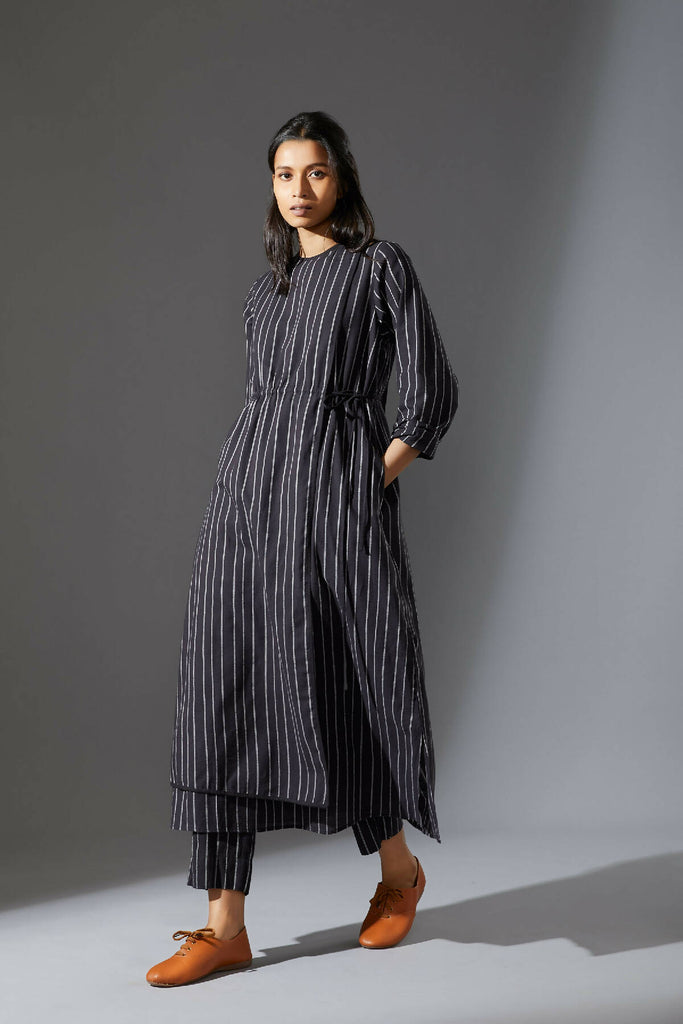 Mati Black Overlap Tunic