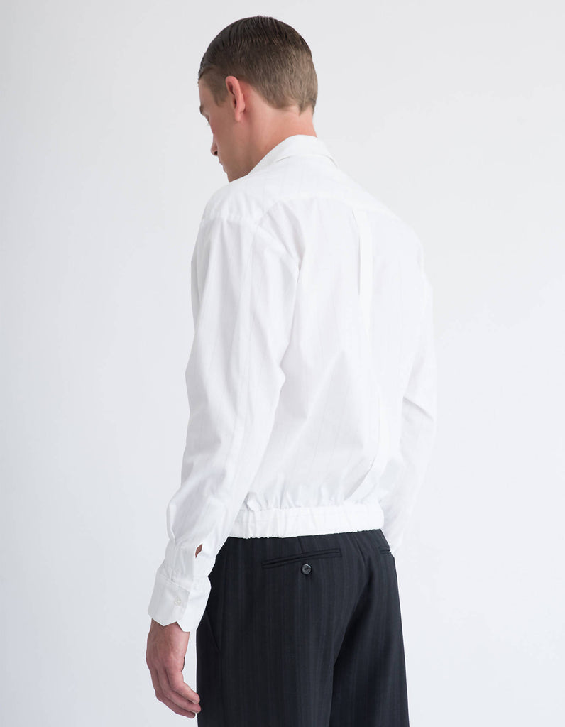 Pinstripe Shirt with Elastic Waist