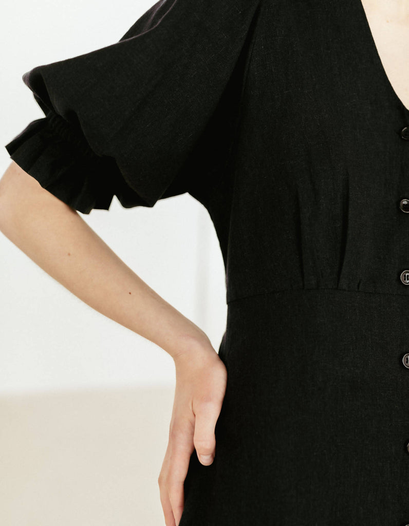 Black Linen Dress