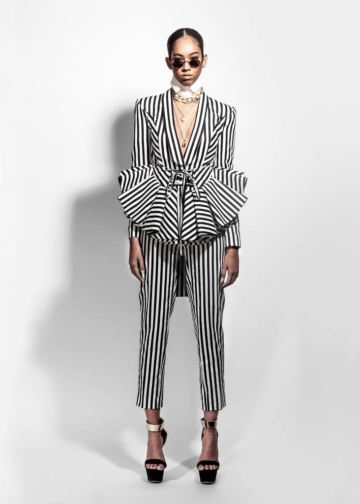 Paulina Pinstripe Blazer Pant Set - Grey | Fashion Nova, Career/Office |  Fashion Nova