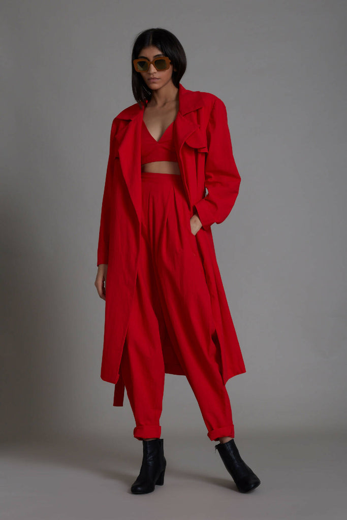 Red Milestone Trench Jacket