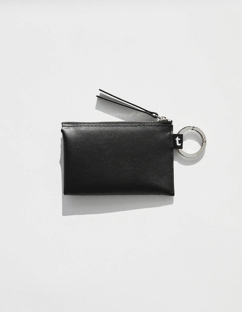 terrible studio vegan leather card pouch with detachable crossbody chain strap_front