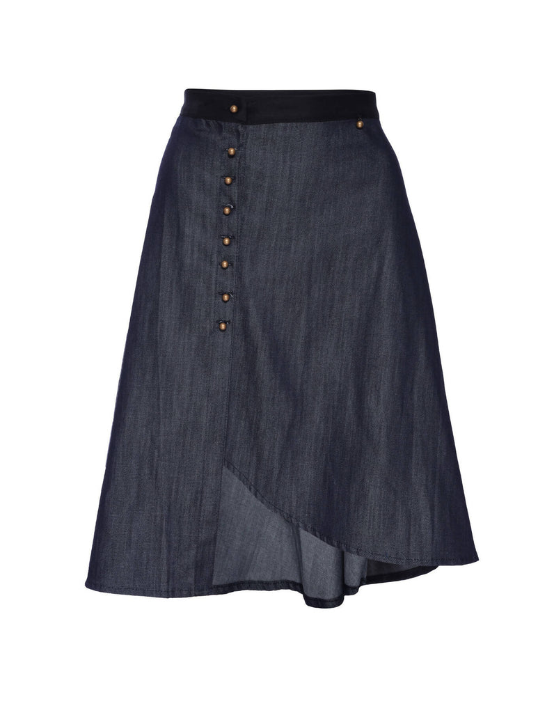 Jessica Button Down Denim Skirt