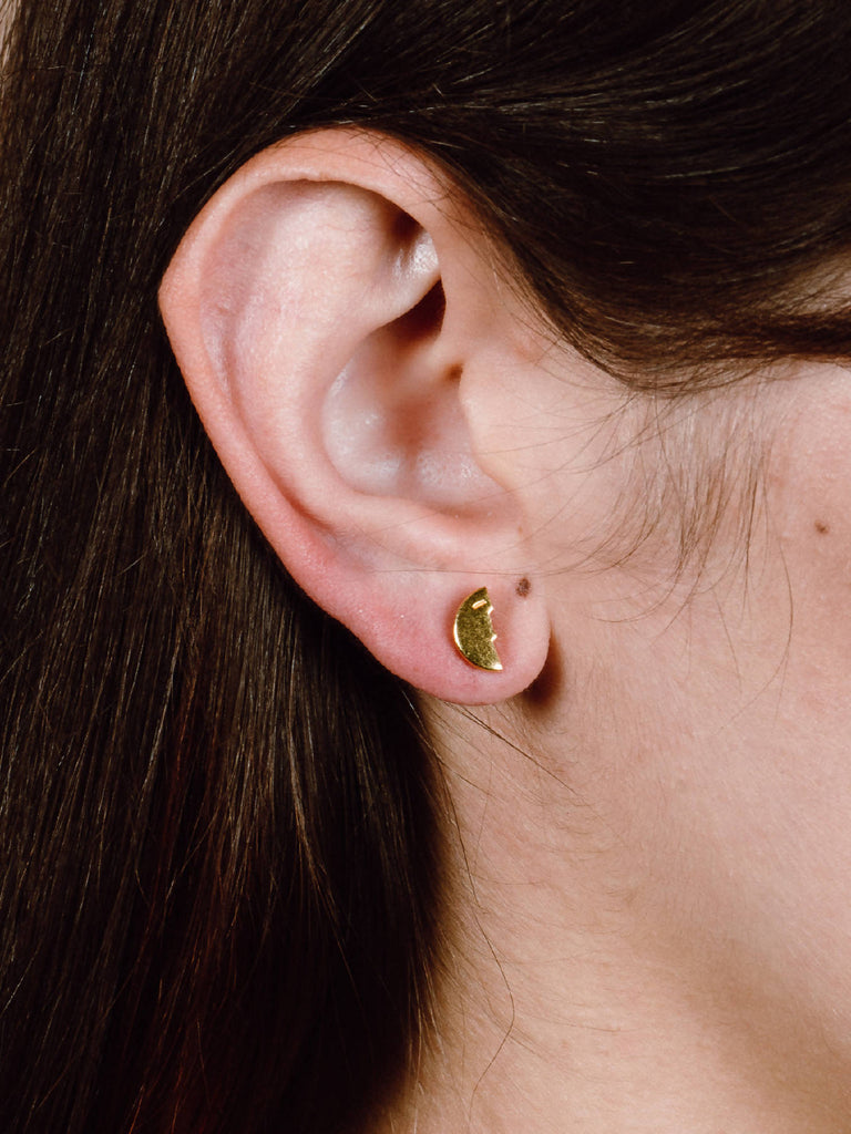 Two Make One Stud Earrings / / Golden