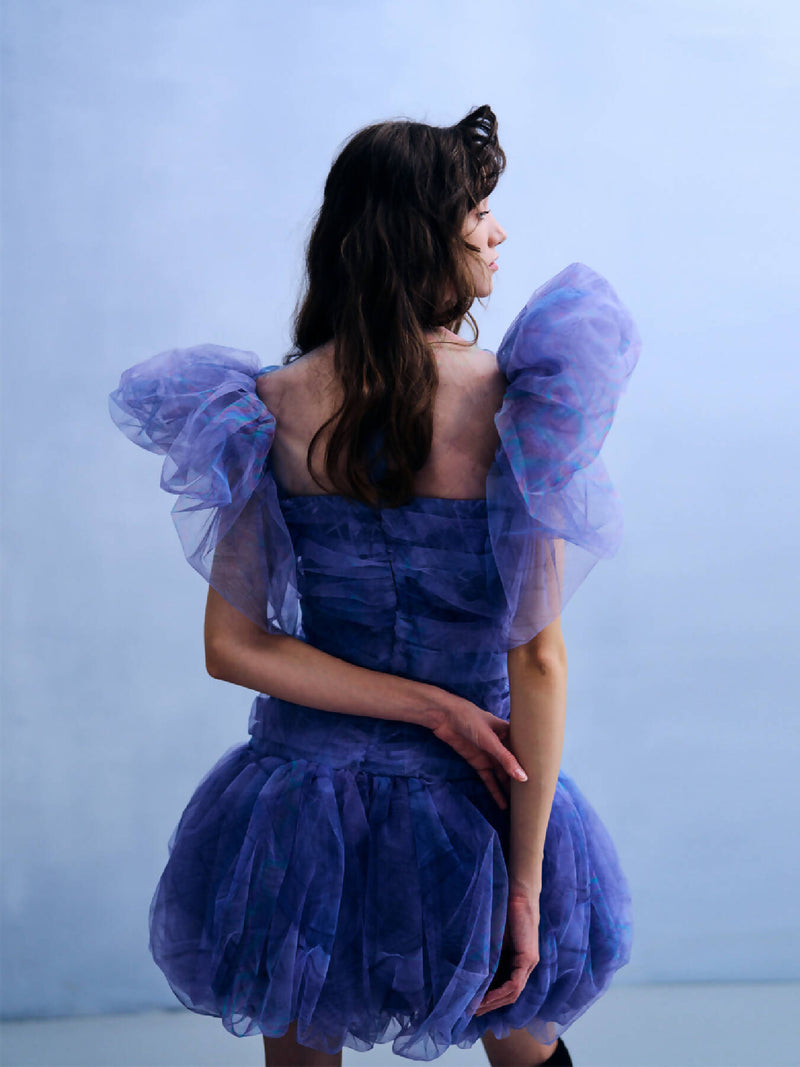 DRAPING TULLE DRESS