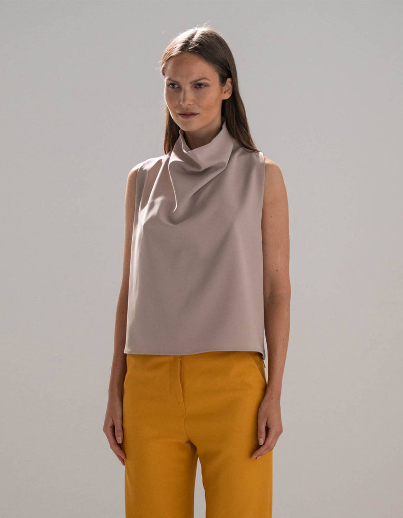 Nude Cowl Neck Top