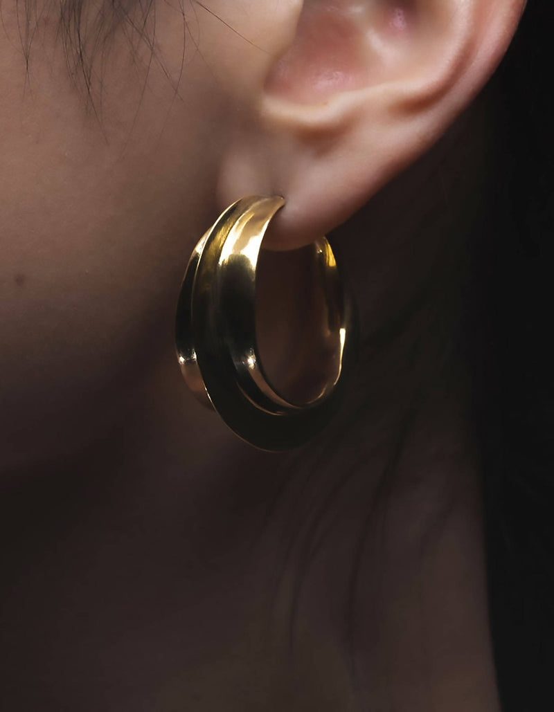 Gold Chunky Vintage Hoops