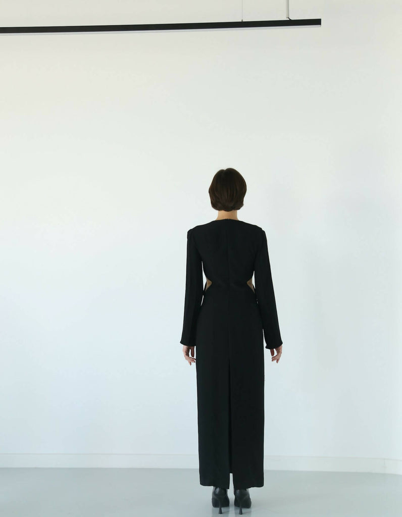 Demetra Black Long Dress