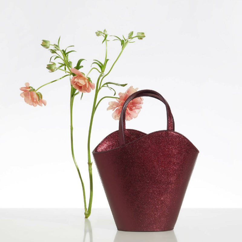 Iconic Infinity Handbag In Burgundy And Red