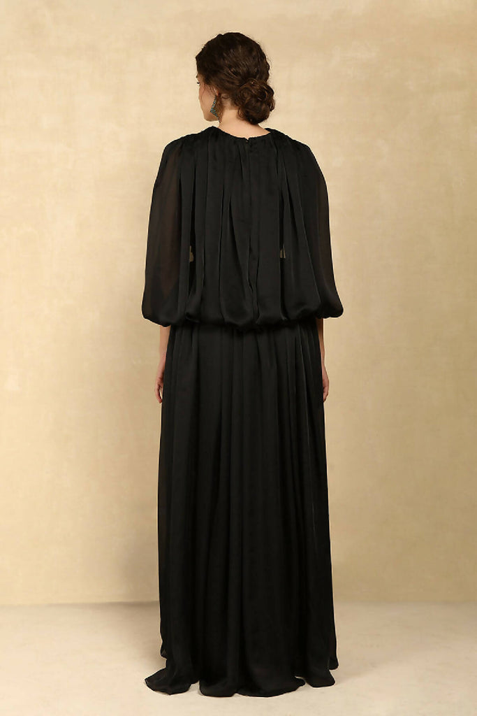Black Tulle Corset Gown & Cape –