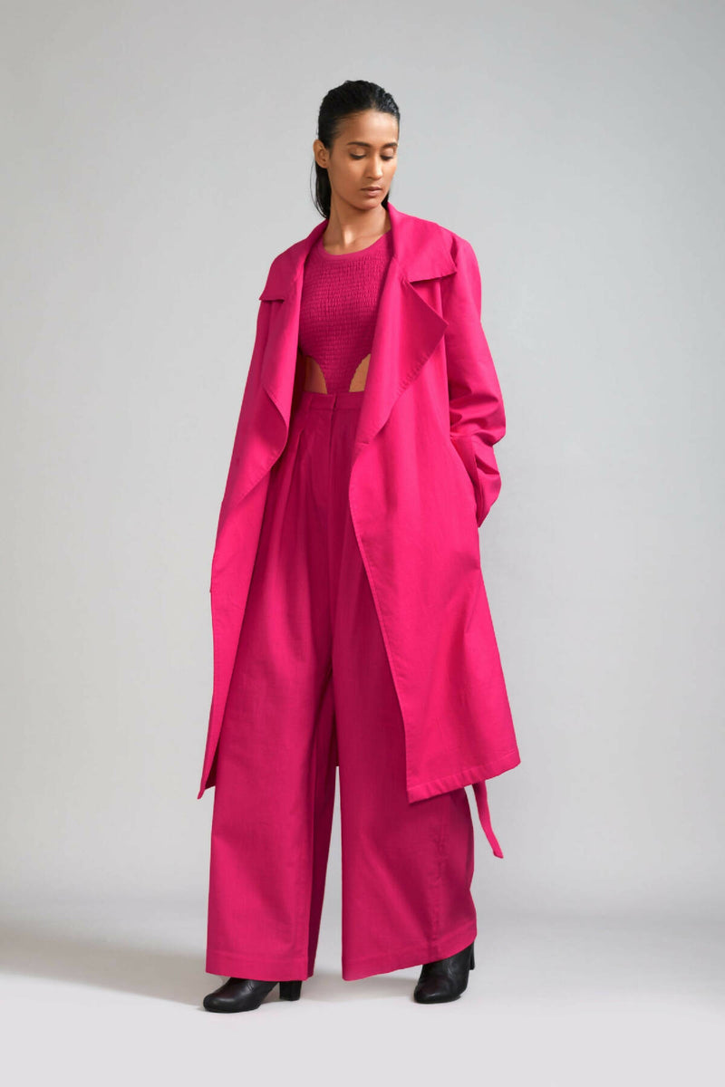 Pink Trench Jacket Set (3 PCS)