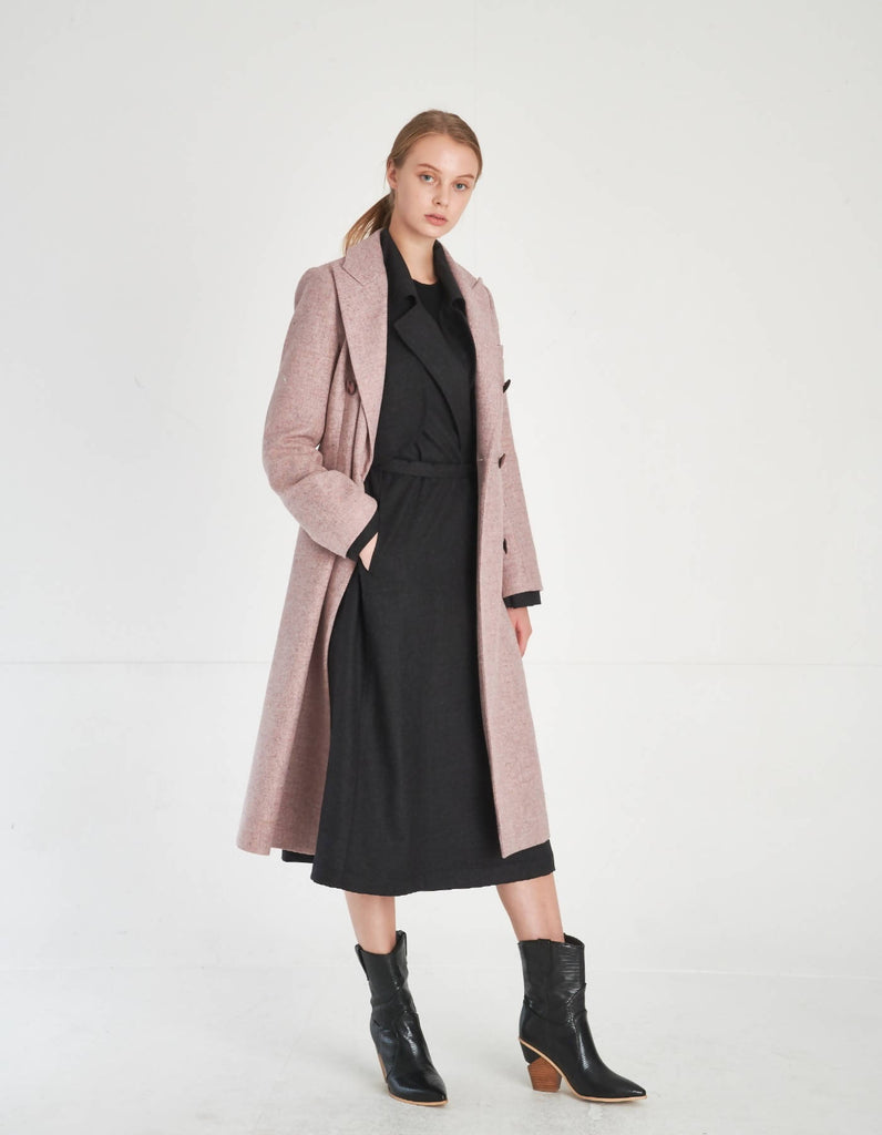 Peaked Lapel Long Coat