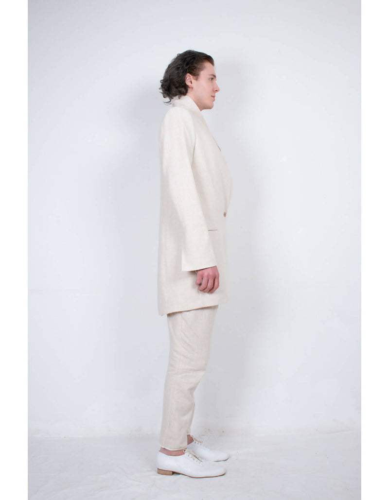 Beige Flax Tailored Jacket