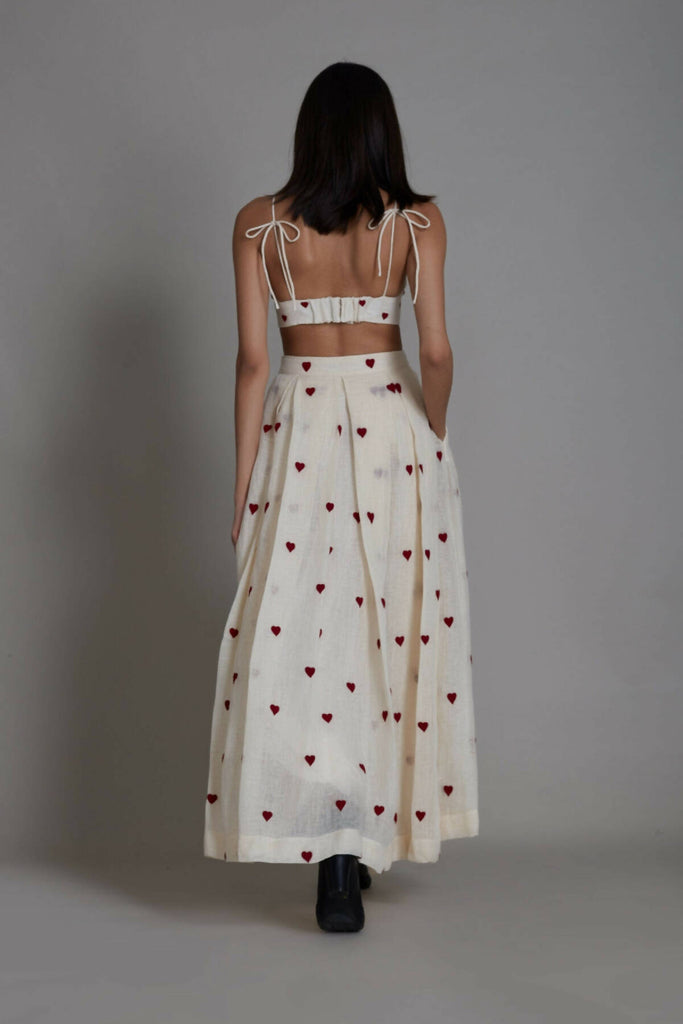 Mati Heart Lehenga-Oatmeal