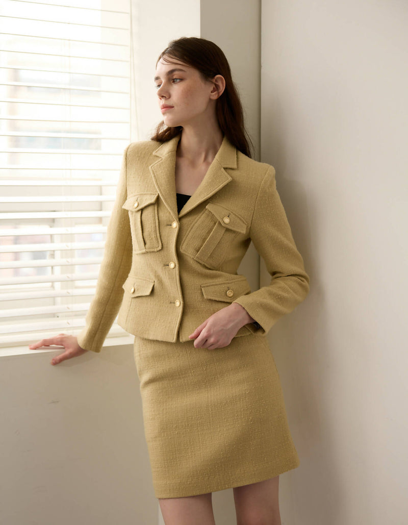 Tweed Suit Jacket & Skirt Set