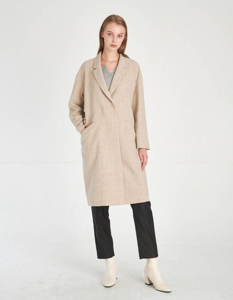 Minimalist Design Loose Fit Wool Coat