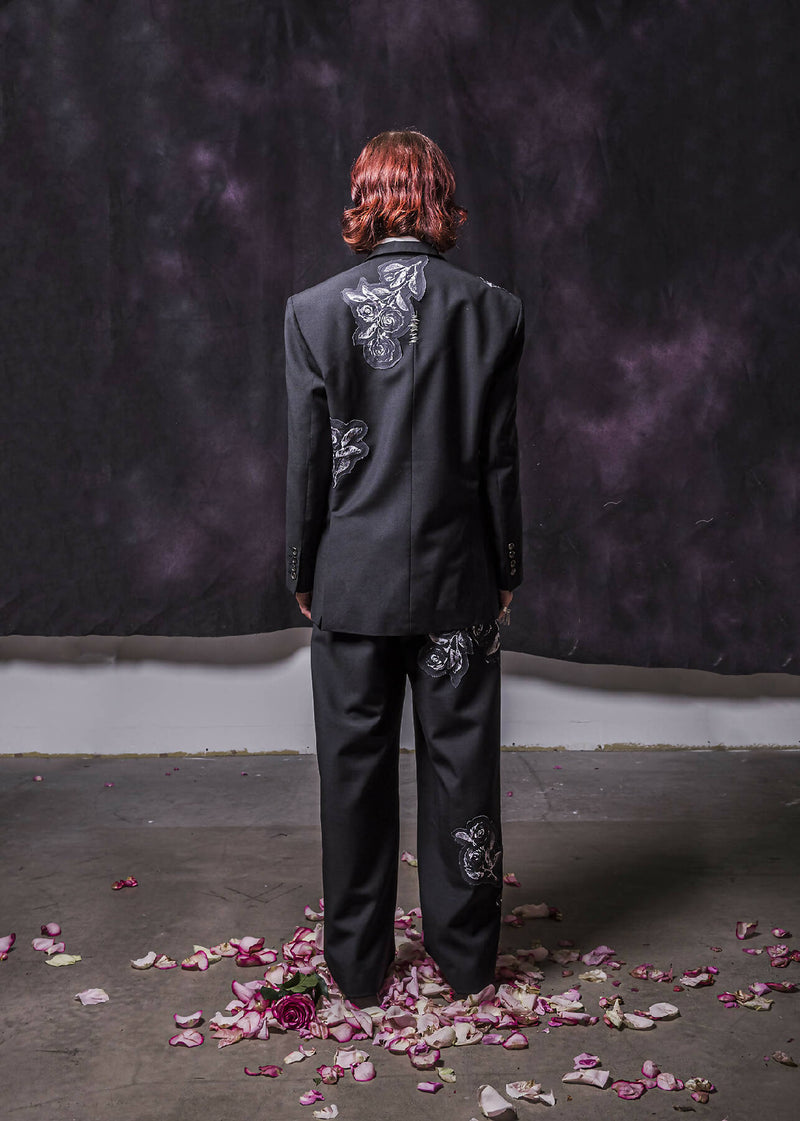 thyone_ black flowers jacket