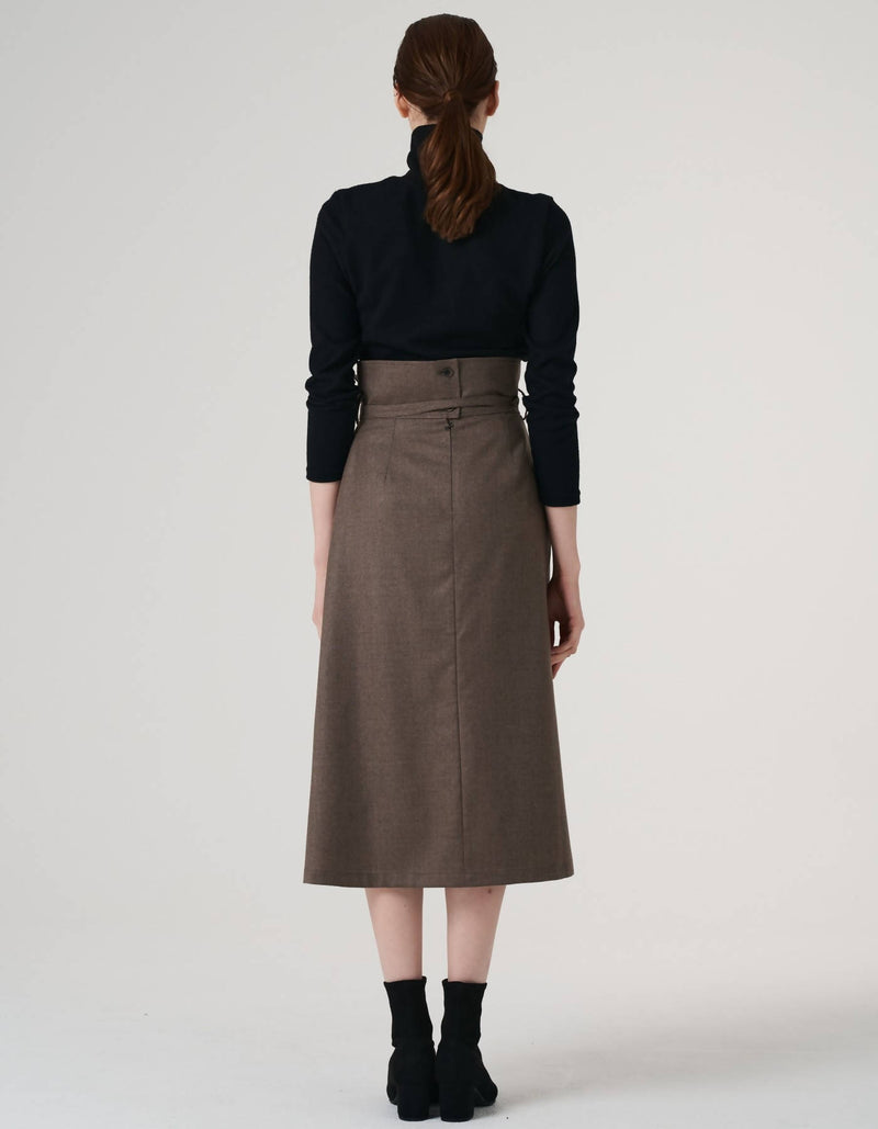 Wool 100% High Waist Cutting Edge Skirt