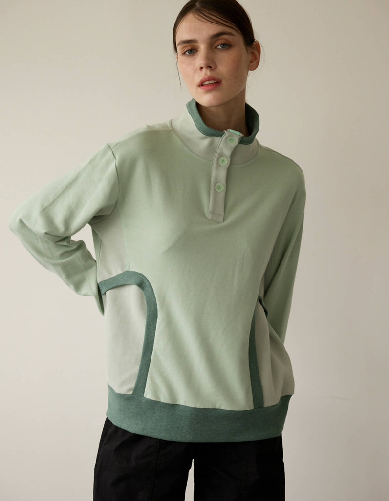 Rib Turtle Sweatshirt_Antique Mint