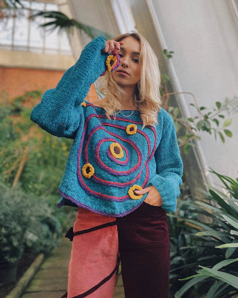 Swirl & Sunflower Sweater