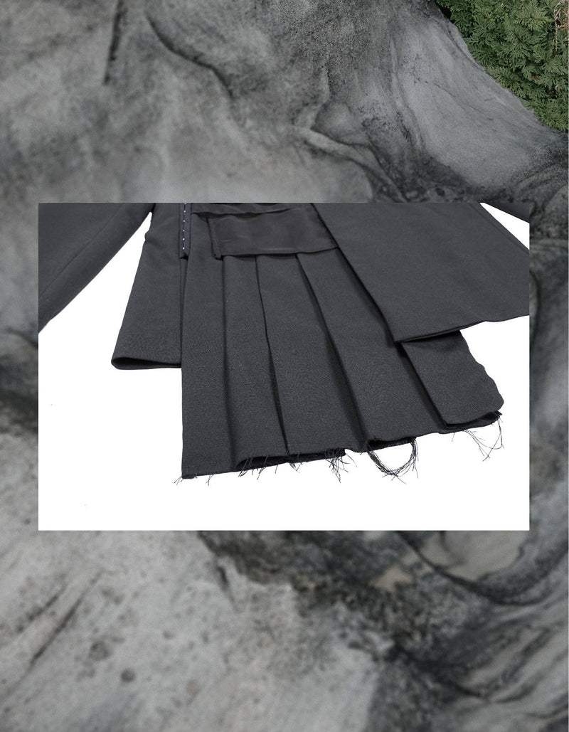 Deconstructed Pleated Skirt Transformable Suit