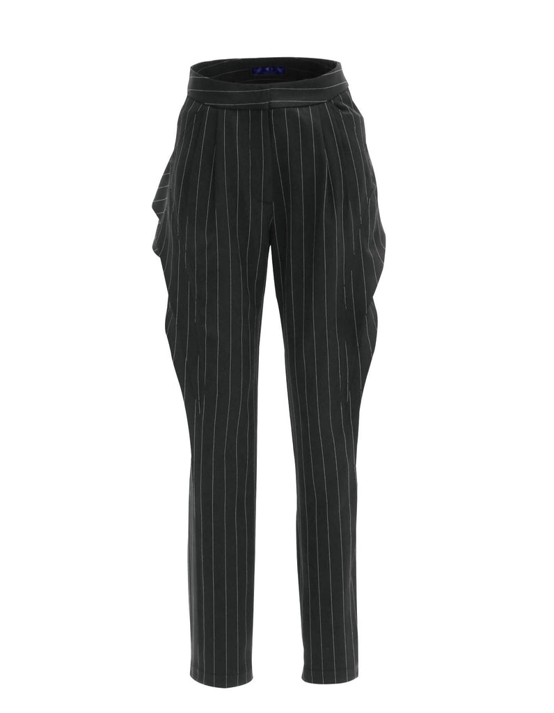 Wavy Straight Pants - Black