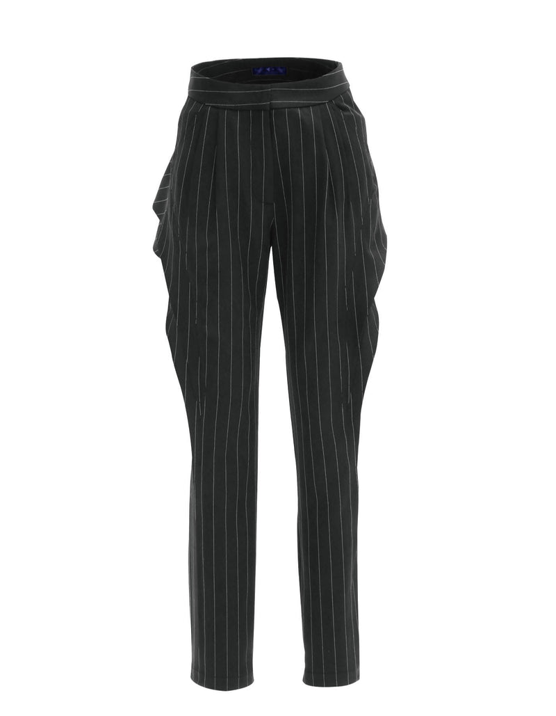 Wavy Straight Pants - Black