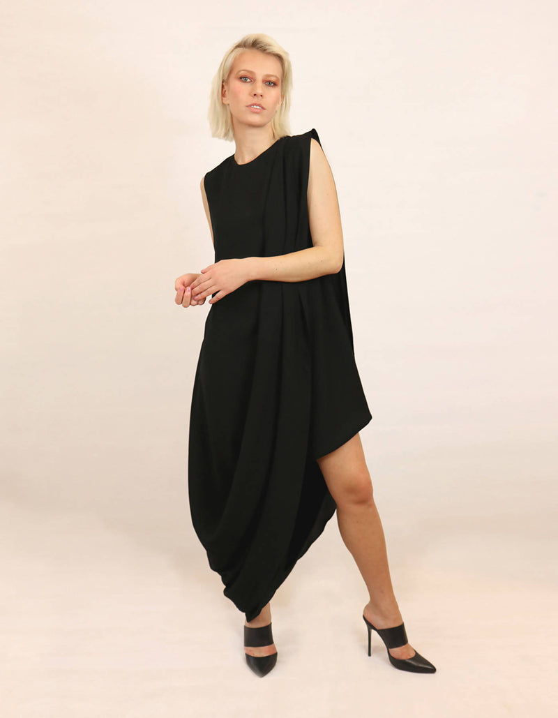 Asymmetric Black Clan Dress