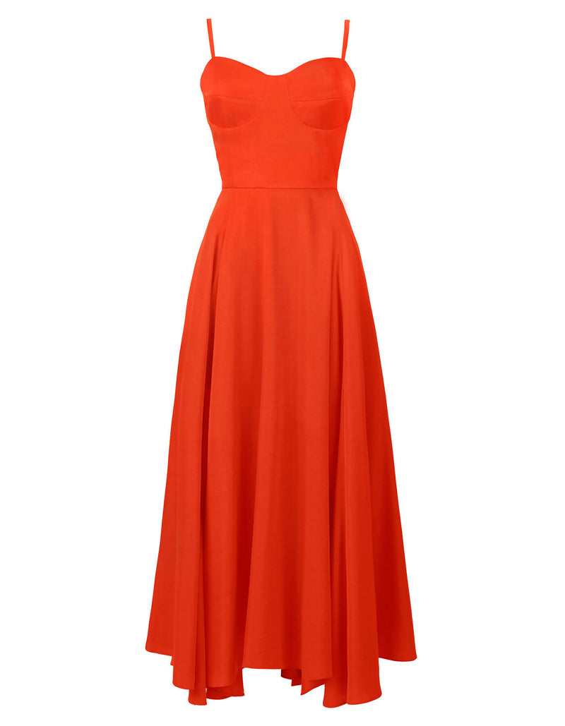 DEMURE DRESS TANGERINE ORANGE