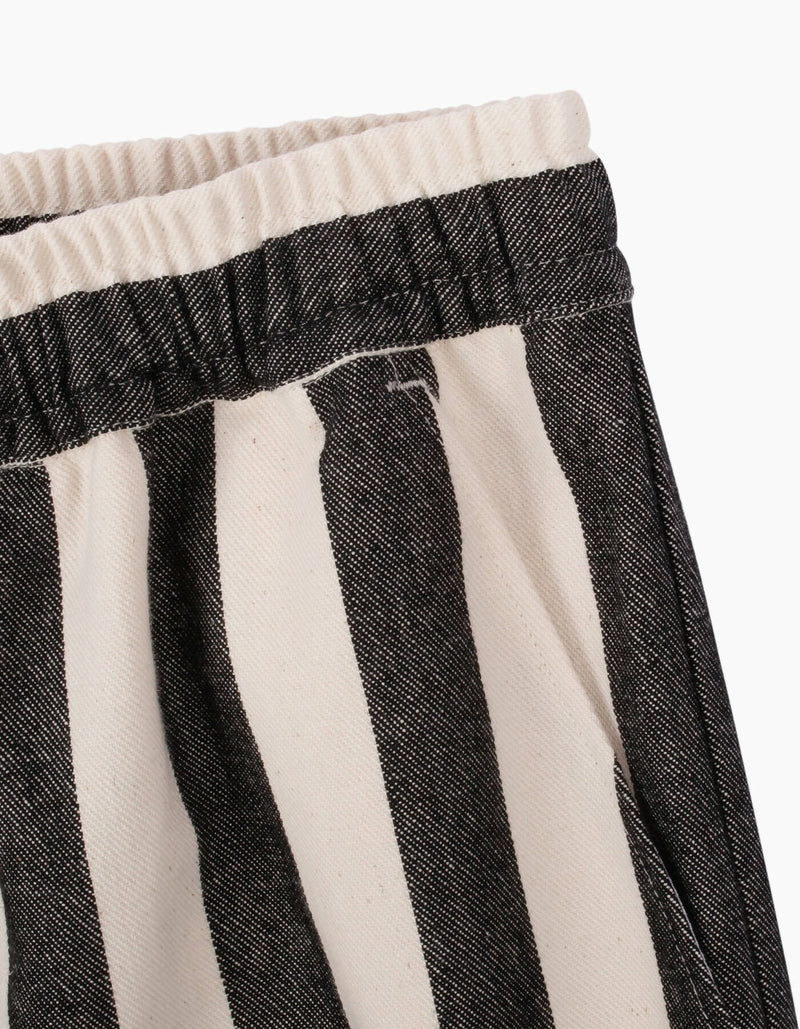 Delia Stripe Wide-leg Trouser Black & White