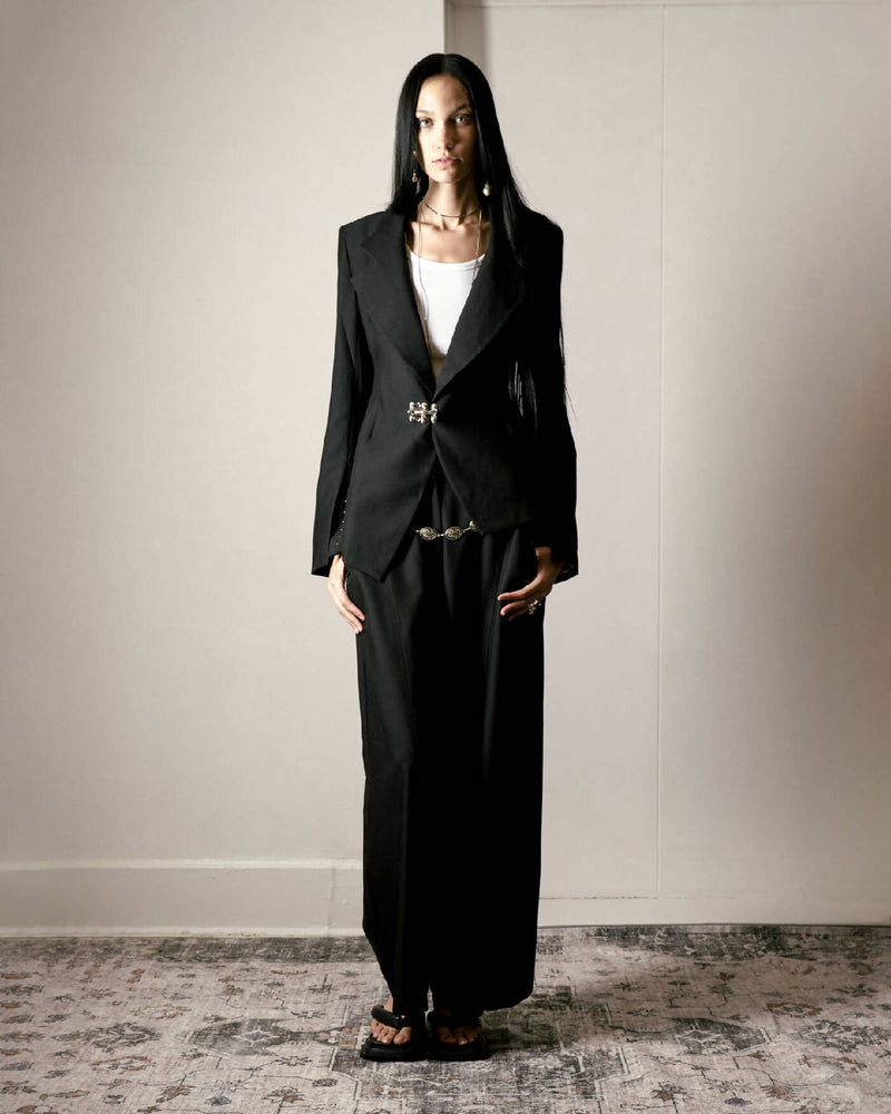 SOILD ASYMMETRIC BLAZER