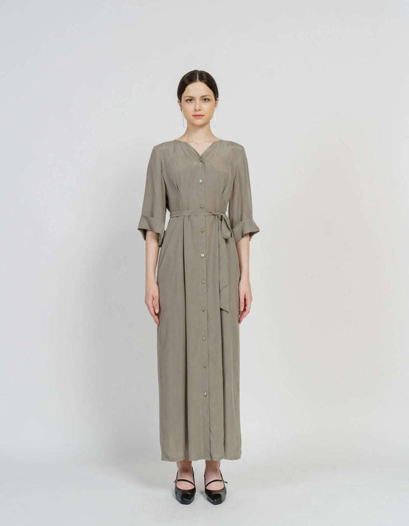 Maxi Robe Highwaist Shirt-Dress