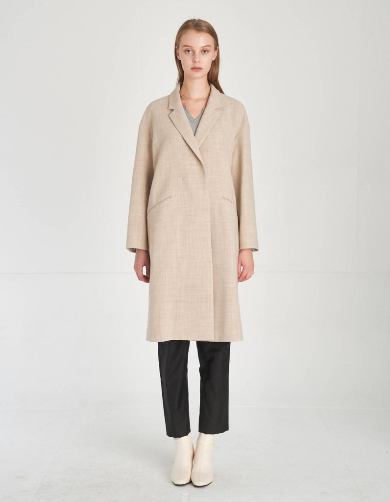 Minimalist Design Loose Fit Wool Coat