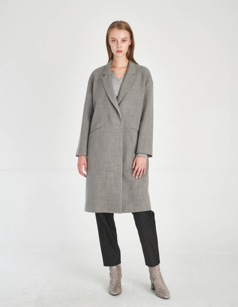 Minimalist Design Loose Fit Wool Coat