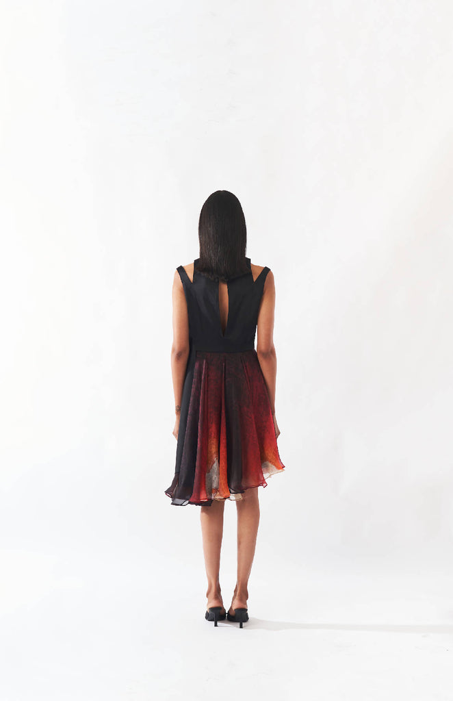 Asymmetrical Hem Silk Dress