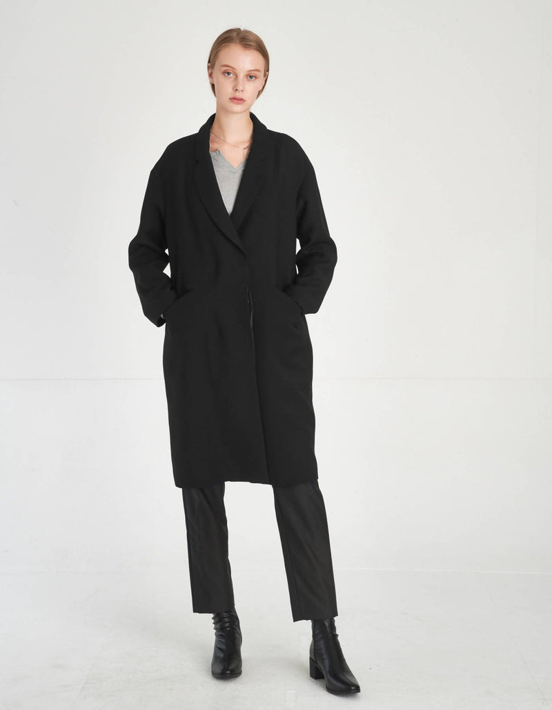 Minimalist Design Loose Fit Wool Coat